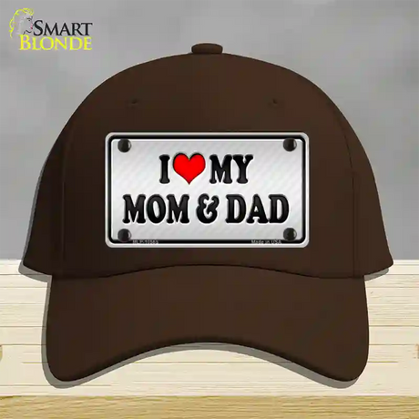 Love My Mom And Dad Novelty License Plate Hat Cotton / Dark Brown