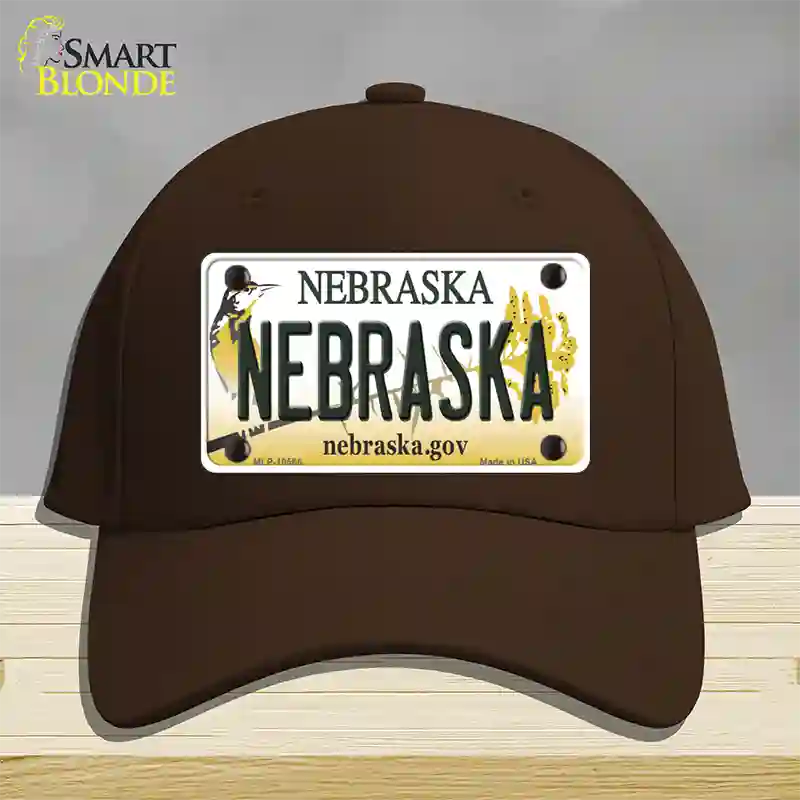 Nebraska Gov Novelty License Plate Hat Cotton / Dark Brown