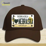 I Love Nebraska Novelty License Plate Hat Cotton / Dark Brown