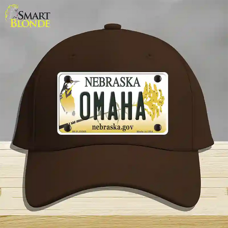 Omaha Nebraska Novelty License Plate Hat Cotton / Dark Brown