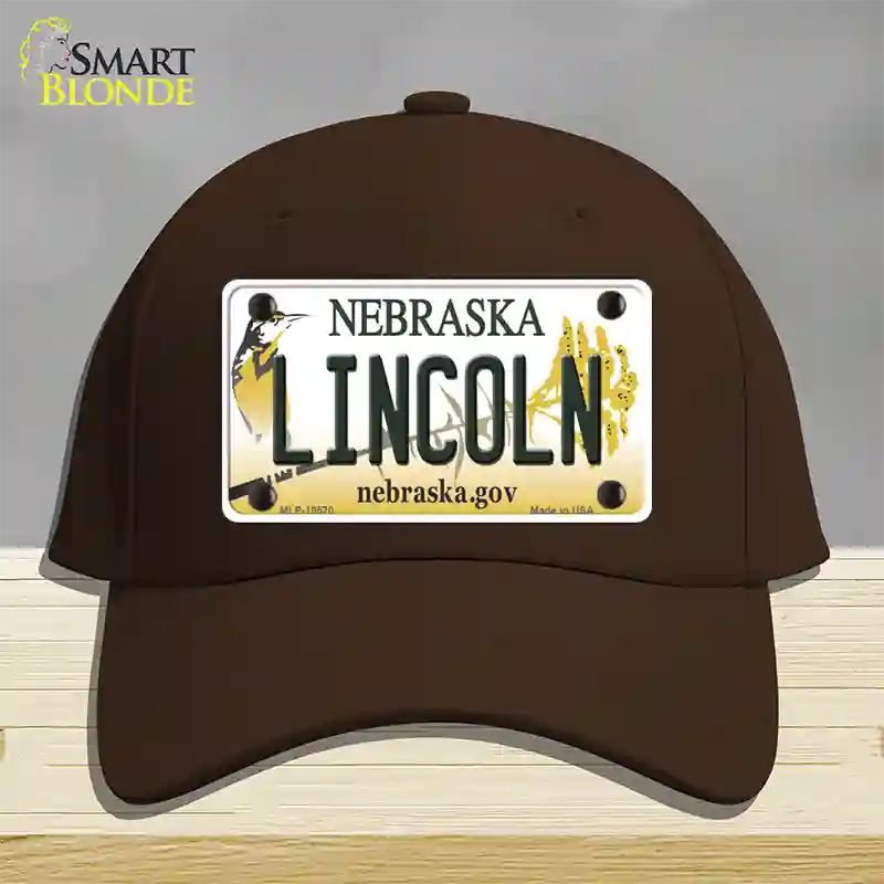 Lincoln Nebraska Novelty License Plate Hat Cotton / Dark Brown