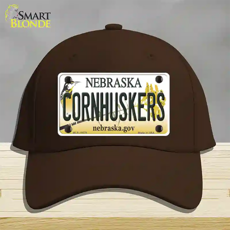 Cornhuskers Nebraska Novelty License Plate Hat Cotton / Dark Brown