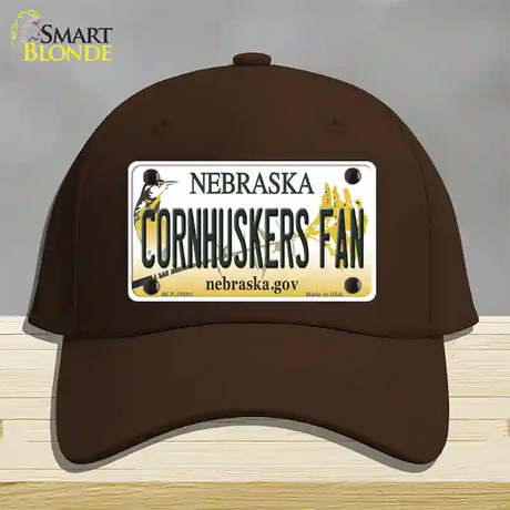 Cornhuskers Fan Nebraska Novelty License Plate Hat Cotton / Dark Brown