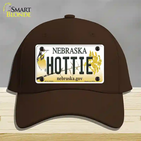 Hottie Nebraska Novelty License Plate Hat Cotton / Dark Brown