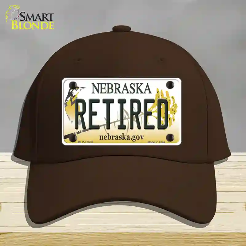 Retired Nebraska Novelty License Plate Hat Cotton / Dark Brown