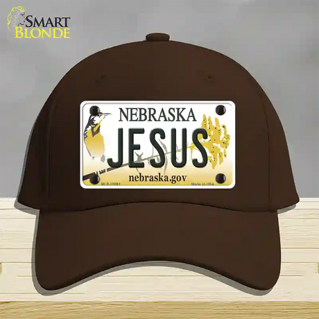 Jesus Nebraska Novelty License Plate Hat Cotton / Dark Brown