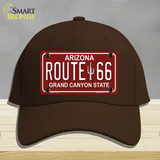 Route 66 Arizona Red Novelty License Plate Hat Cotton / Dark Brown