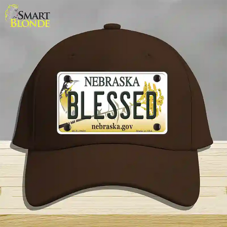 Blessed Nebraska Novelty License Plate Hat Cotton / Dark Brown