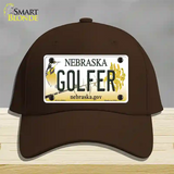 Golfer Nebraska Novelty License Plate Hat Cotton / Dark Brown