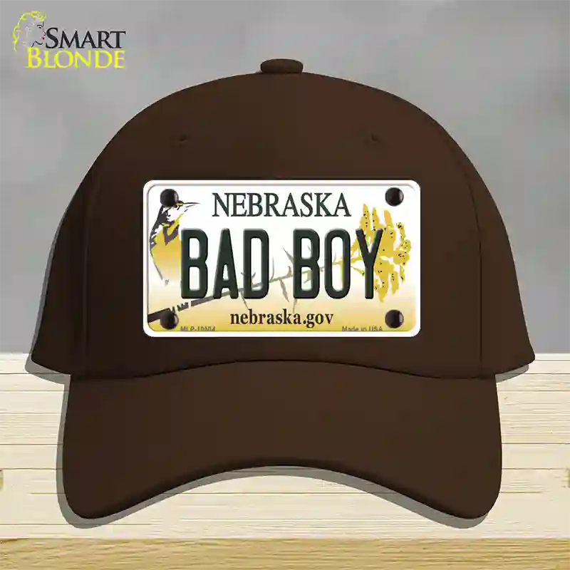 Bad Boy Nebraska Novelty License Plate Hat Cotton / Dark Brown