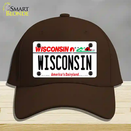 Wisconsin Dairyland Novelty License Plate Hat Cotton / Dark Brown