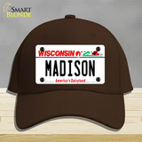 Madison Wisconsin Novelty License Plate Hat Cotton / Dark Brown