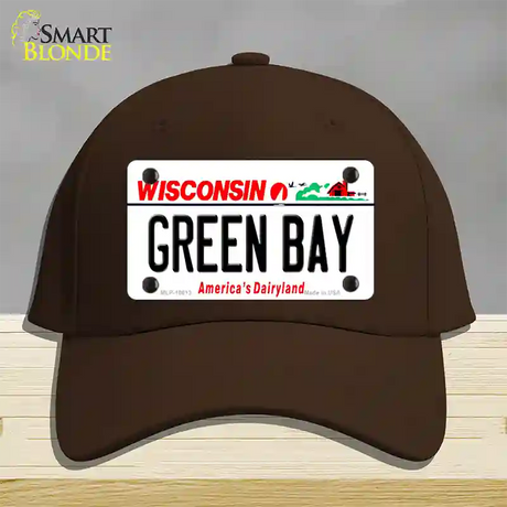 Green Bay Wisconsin Novelty License Plate Hat Cotton / Dark Brown