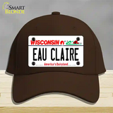 Eau Claire Wisconsin Novelty License Plate Hat Cotton / Dark Brown