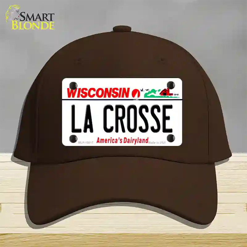 La Crosse Wisconsin Novelty License Plate Hat Cotton / Dark Brown