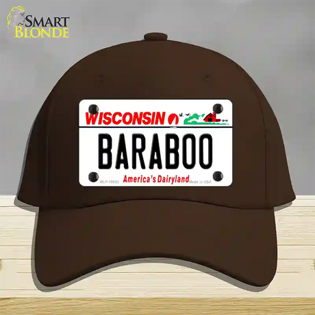 Baraboo Wisconsin Novelty License Plate Hat Cotton / Dark Brown