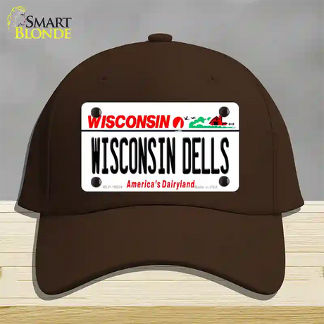 Wisconsin Dells Wisconsin Novelty License Plate Hat Cotton / Dark Brown