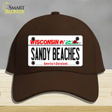 Sandy Beaches Wisconsin Novelty License Plate Hat Cotton / Dark Brown