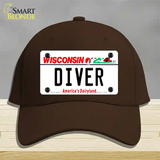 Diver Wisconsin Novelty License Plate Hat Cotton / Dark Brown