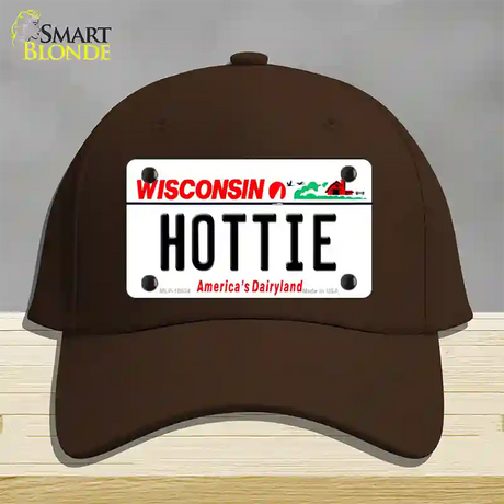 Hottie Wisconsin Novelty License Plate Hat Cotton / Dark Brown