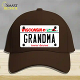 Grandma Wisconsin Novelty License Plate Hat Cotton / Dark Brown