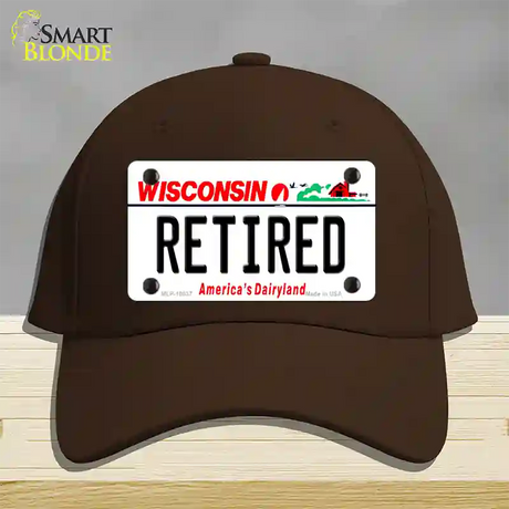 Retired Wisconsin Novelty License Plate Hat Cotton / Dark Brown