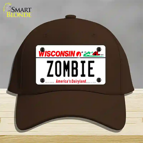 Zombie Wisconsin Novelty License Plate Hat Cotton / Dark Brown