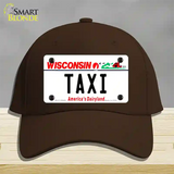 Taxi Wisconsin Novelty License Plate Hat Cotton / Dark Brown