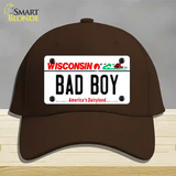 Bad Boy Wisconsin Novelty License Plate Hat Cotton / Dark Brown