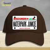 Waterpark Junkie Wisconsin Novelty License Plate Hat Cotton / Dark Brown