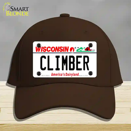 Climber Wisconsin Novelty License Plate Hat Cotton / Dark Brown