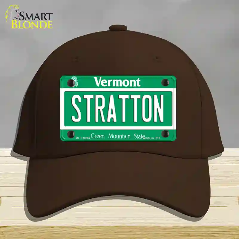 Stratton Vermont Novelty License Plate Hat Cotton / Dark Brown