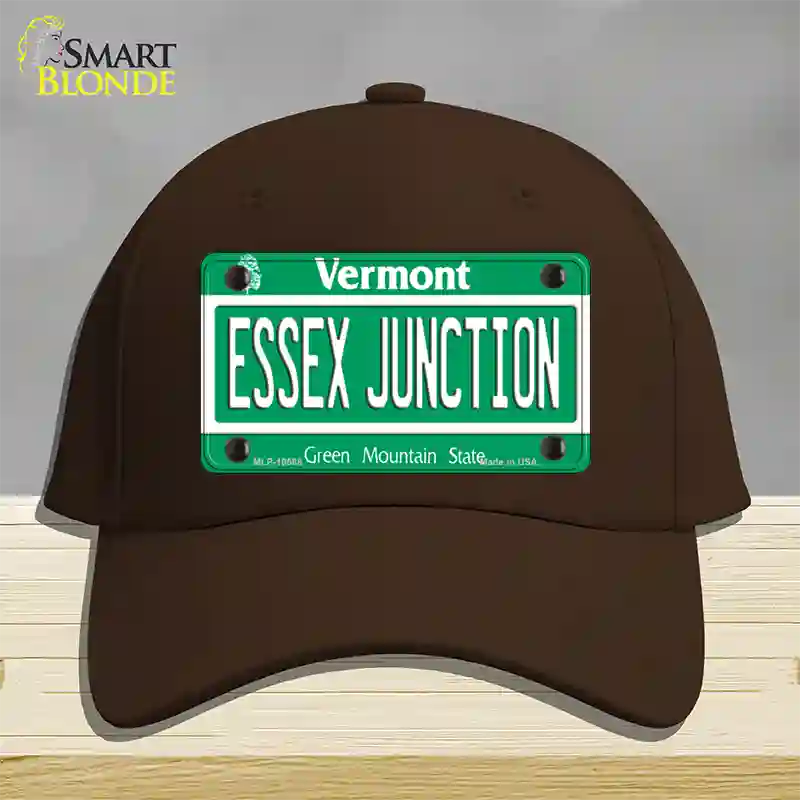 Essex Junction Vermont Novelty License Plate Hat Cotton / Dark Brown