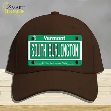 South Burlington Vermont Novelty License Plate Hat Cotton / Dark Brown