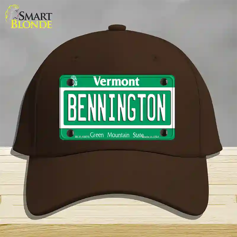 Bennington Vermont Novelty License Plate Hat Cotton / Dark Brown