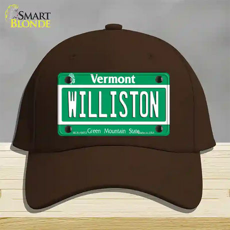 Williston Vermont Novelty License Plate Hat Cotton / Dark Brown