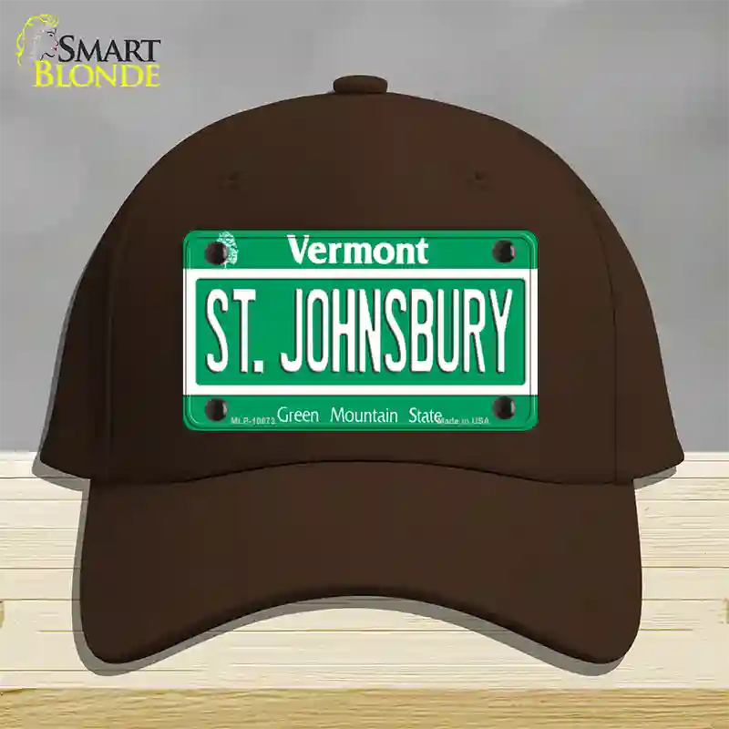 St Johnsbury Vermont Novelty License Plate Hat Cotton / Dark Brown