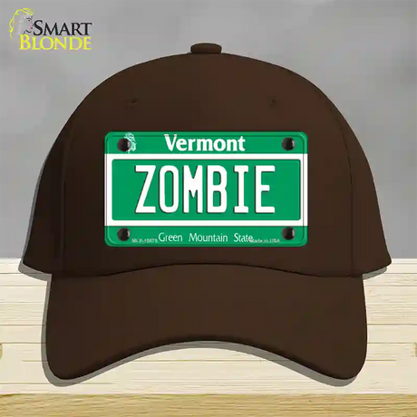 Zombie Vermont Novelty License Plate Hat Cotton / Dark Brown