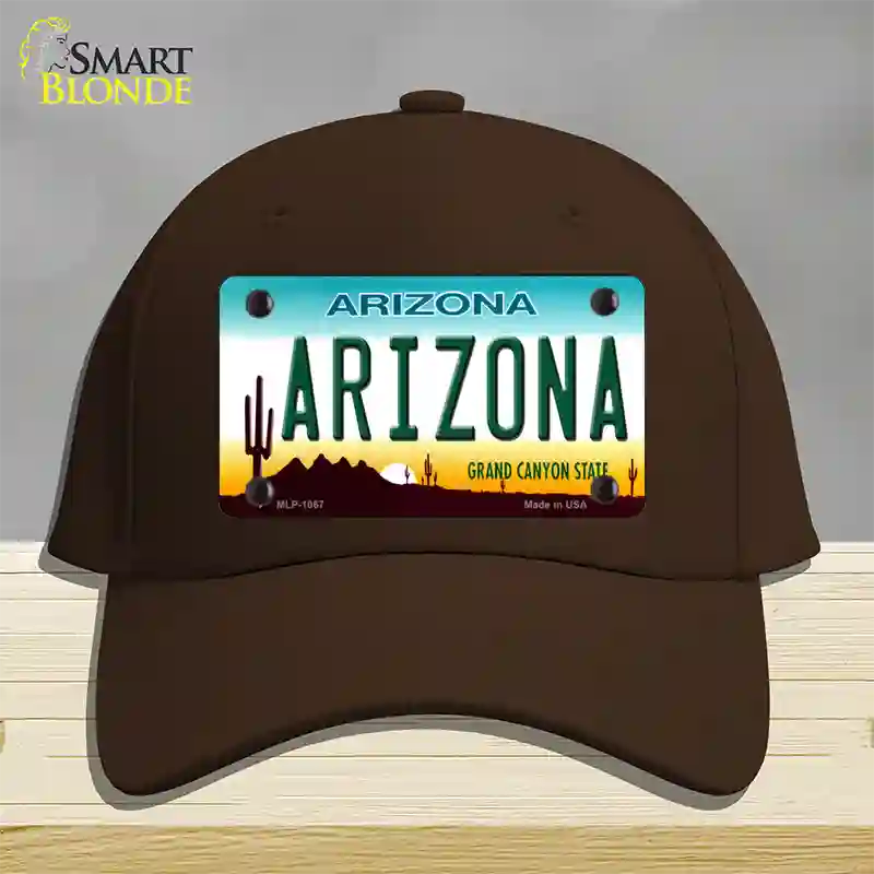 Arizona Novelty License Plate Hat Cotton / Dark Brown