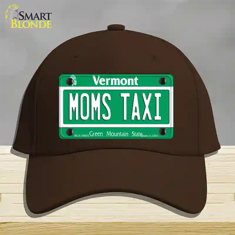 Moms Taxi Vermont Novelty License Plate Hat Cotton / Dark Brown