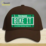 Bike It Vermont Novelty License Plate Hat Cotton / Dark Brown