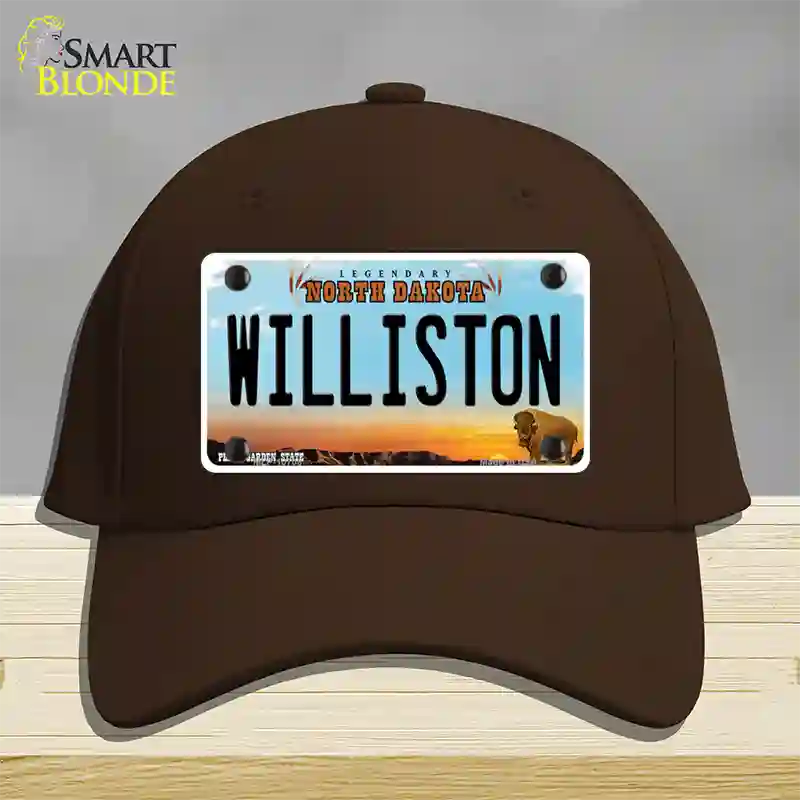 Williston North Dakota Novelty License Plate Hat Cotton / Dark Brown