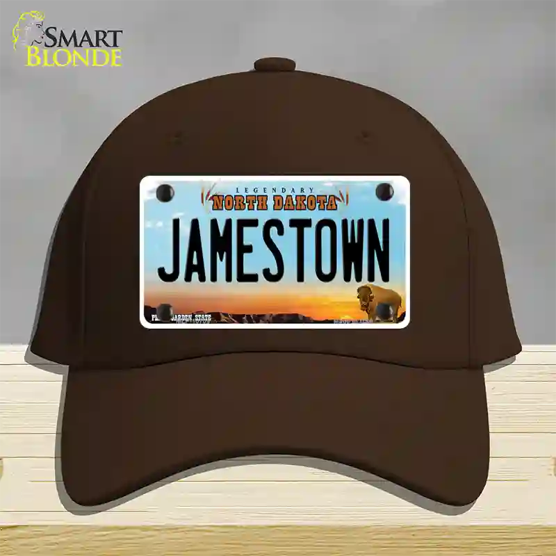 Jamestown North Dakota Novelty License Plate Hat Cotton / Dark Brown