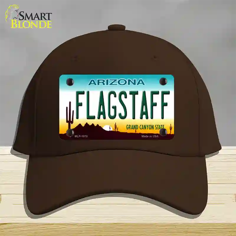 Flagstaff Arizona Novelty License Plate Hat Cotton / Dark Brown