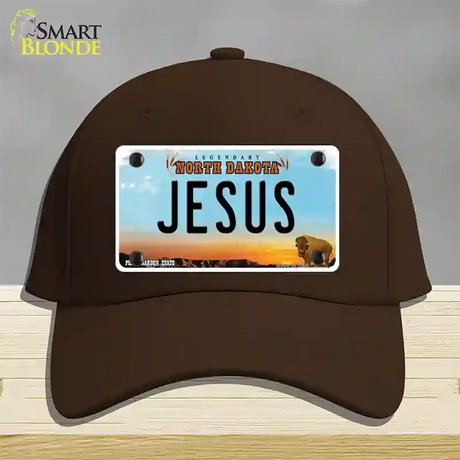 Jesus North Dakota Novelty License Plate Hat Cotton / Dark Brown