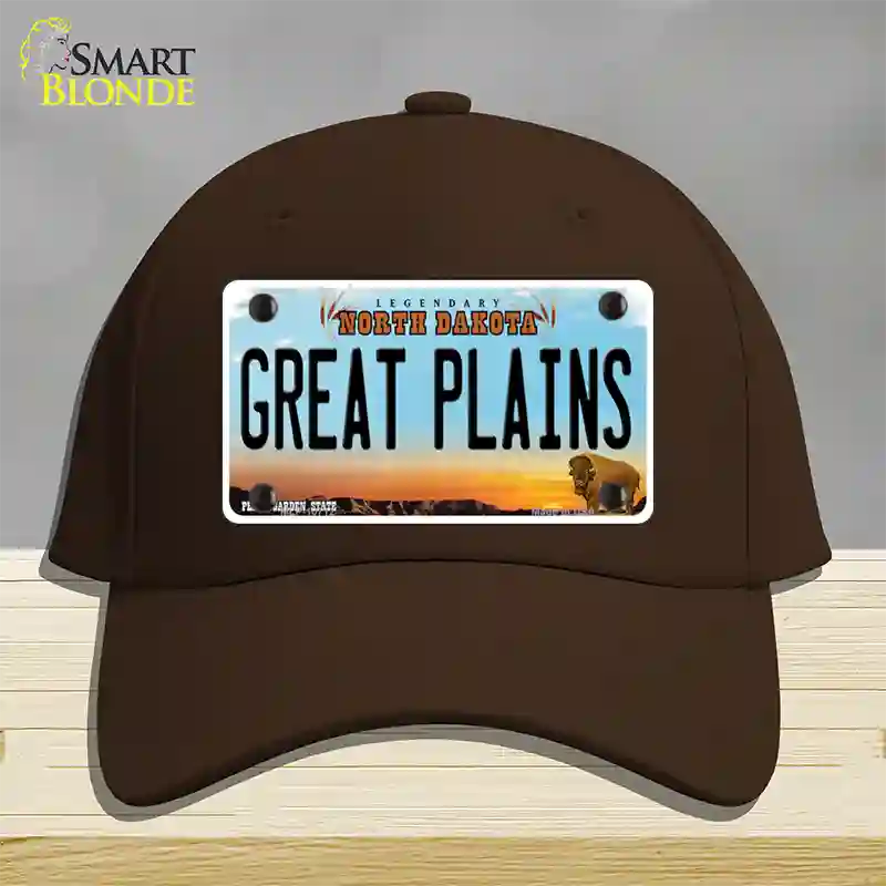 Great Plains North Dakota Novelty License Plate Hat Cotton / Dark Brown