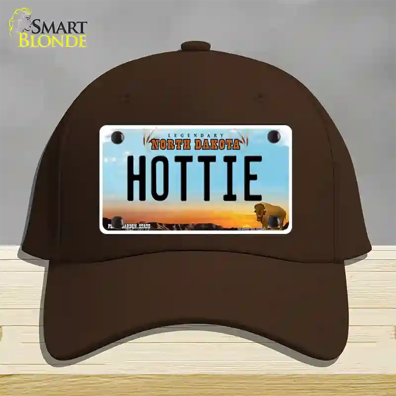 Hottie North Dakota Novelty License Plate Hat Cotton / Dark Brown