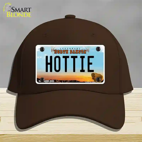 Hottie North Dakota Novelty License Plate Hat Cotton / Dark Brown