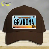 Grandma North Dakota Novelty License Plate Hat Cotton / Dark Brown