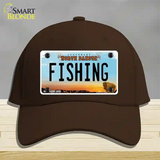 Fishing North Dakota Novelty License Plate Hat Cotton / Dark Brown